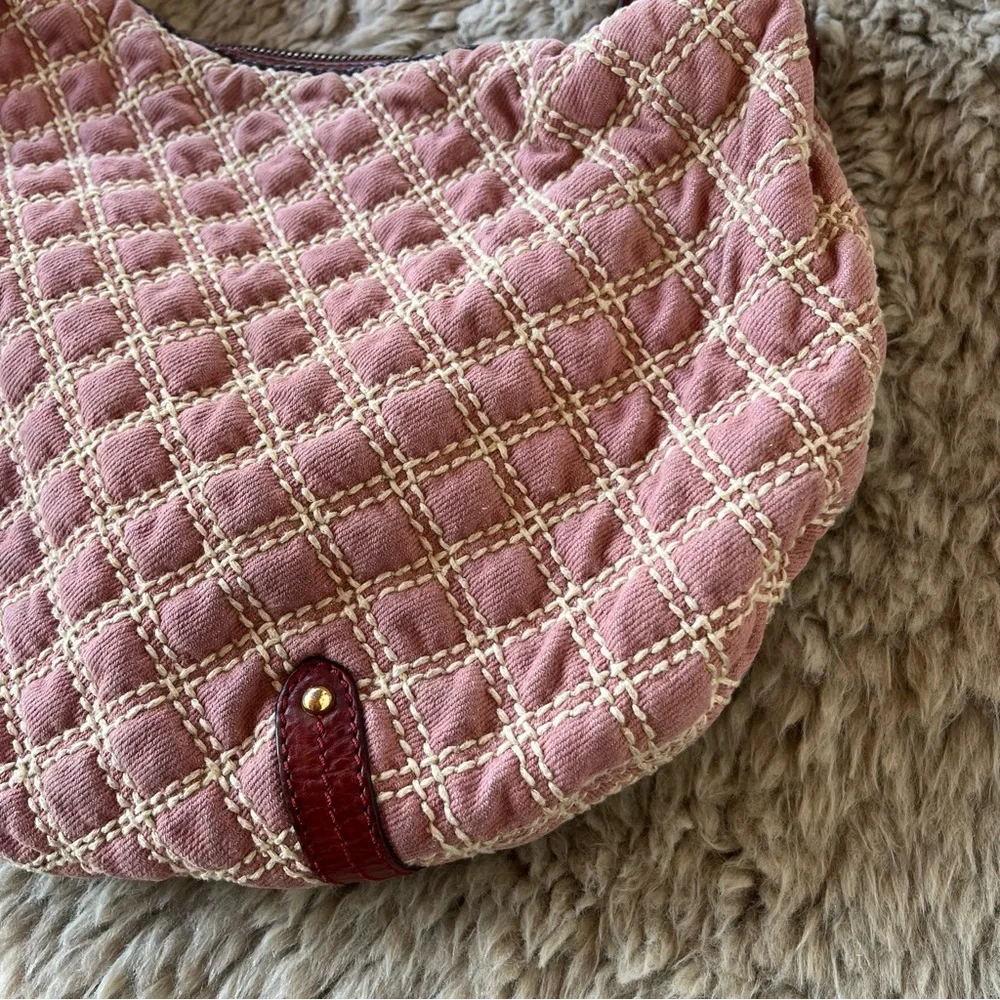 MARC JACOBS Banana Pink Denim Quilted Gold Chain Hobo Bag - Picture 8 of 15